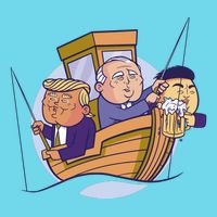 Fishing Presidents Funny Button