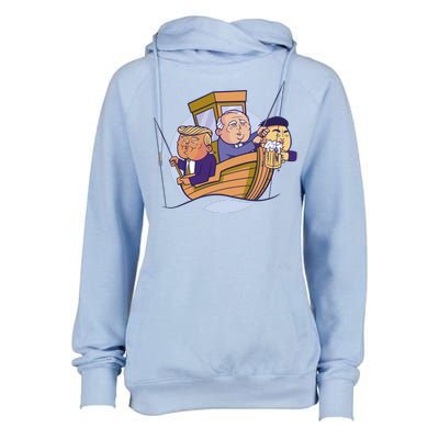 Fishing Presidents Funny Womens Funnel Neck Pullover Hood