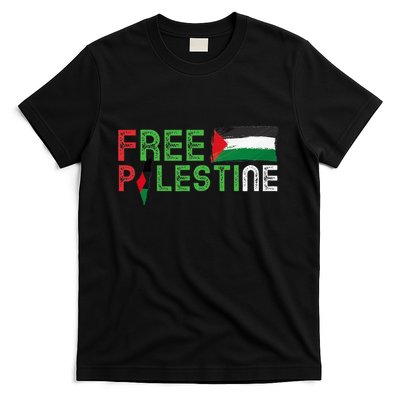Free Palestine Flag Arabic Free Gaza Palestinian Flag T-Shirt