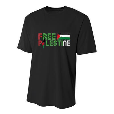 Free Palestine Flag Arabic Free Gaza Palestinian Flag Youth Performance Sprint T-Shirt