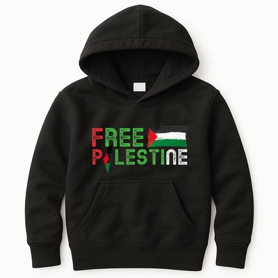Free Palestine Flag Arabic Free Gaza Palestinian Flag Kids Hoodie