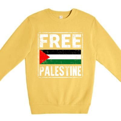 Free Palestine Flag Graphic Meaningful Gift Premium Crewneck Sweatshirt