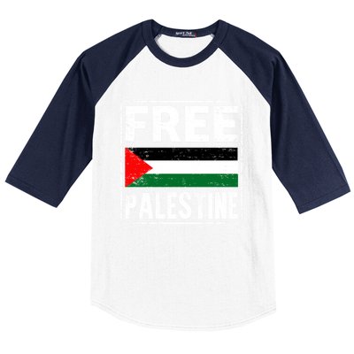 Free Palestine Flag Graphic Meaningful Gift Baseball Sleeve Shirt