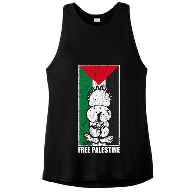 Free Palestine Flag Hanthala Gaza Save Sheikh Jarrah Ladies PosiCharge Tri-Blend Wicking Tank