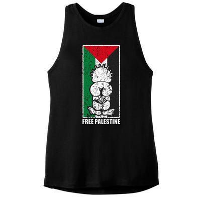 Free Palestine Flag Hanthala Gaza Save Sheikh Jarrah Ladies PosiCharge Tri-Blend Wicking Tank