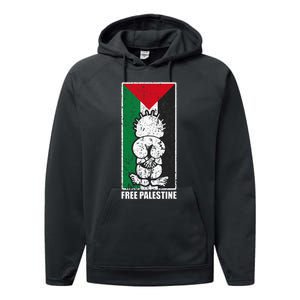 Free Palestine Flag Hanthala Gaza Save Sheikh Jarrah Performance Fleece Hoodie