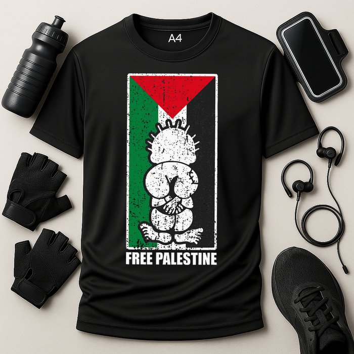 Free Palestine Flag Hanthala Gaza Save Sheikh Jarrah Cooling Performance Crew T-Shirt