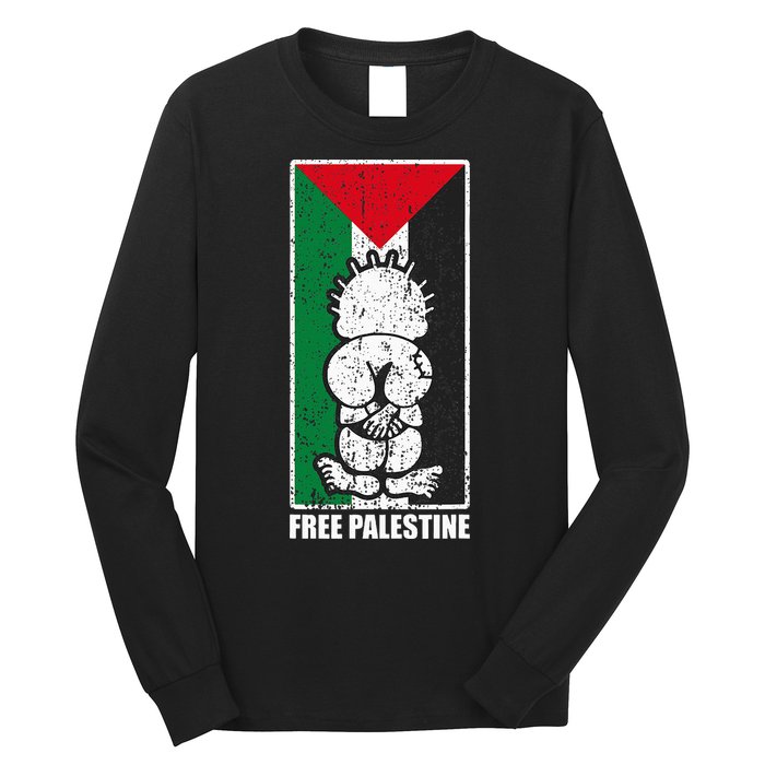 Free Palestine Flag Hanthala Gaza Save Sheikh Jarrah Long Sleeve Shirt