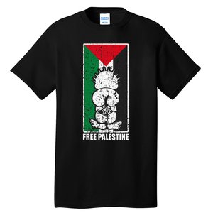 Free Palestine Flag Hanthala Gaza Save Sheikh Jarrah Tall T-Shirt