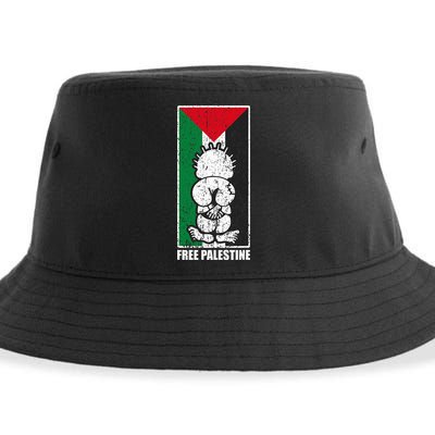 Free Palestine Flag Hanthala Gaza Save Sheikh Jarrah Sustainable Bucket Hat