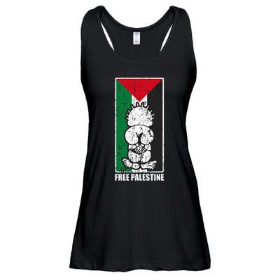 Free Palestine Flag Hanthala Gaza Save Sheikh Jarrah Ladies Essential Flowy Tank