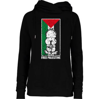 Free Palestine Flag Hanthala Gaza Save Sheikh Jarrah Womens Funnel Neck Pullover Hood