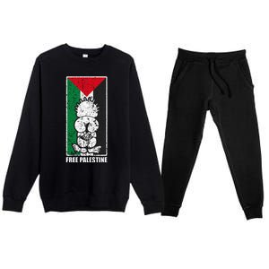 Free Palestine Flag Hanthala Gaza Save Sheikh Jarrah Premium Crewneck Sweatsuit Set