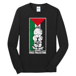 Free Palestine Flag Hanthala Gaza Save Sheikh Jarrah Tall Long Sleeve T-Shirt