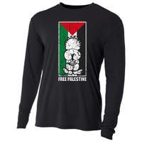 Free Palestine Flag Hanthala Gaza Save Sheikh Jarrah Cooling Performance Long Sleeve Crew