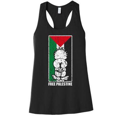 Free Palestine Flag Hanthala Gaza Save Sheikh Jarrah Women's Racerback Tank