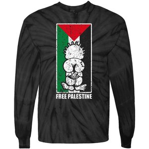 Free Palestine Flag Hanthala Gaza Save Sheikh Jarrah Tie-Dye Long Sleeve Shirt