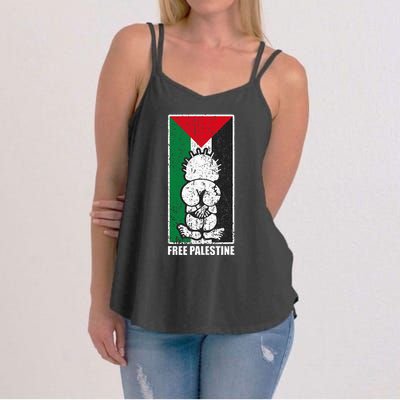 Free Palestine Flag Hanthala Gaza Save Sheikh Jarrah Women's Strappy Tank