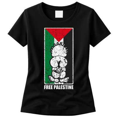 Free Palestine Flag Hanthala Gaza Save Sheikh Jarrah Womens T-Shirt