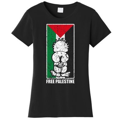 Free Palestine Flag Hanthala Gaza Save Sheikh Jarrah Women's T-Shirt