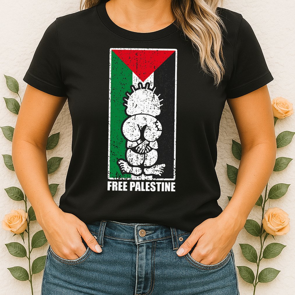 Free Palestine Flag Hanthala Gaza Save Sheikh Jarrah Womens T-Shirt