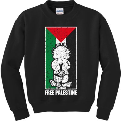 Free Palestine Flag Hanthala Gaza Save Sheikh Jarrah Kids Sweatshirt