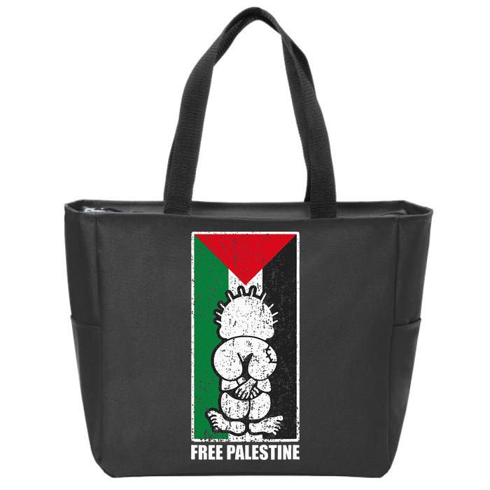 Free Palestine Flag Hanthala Gaza Save Sheikh Jarrah Zip Tote Bag