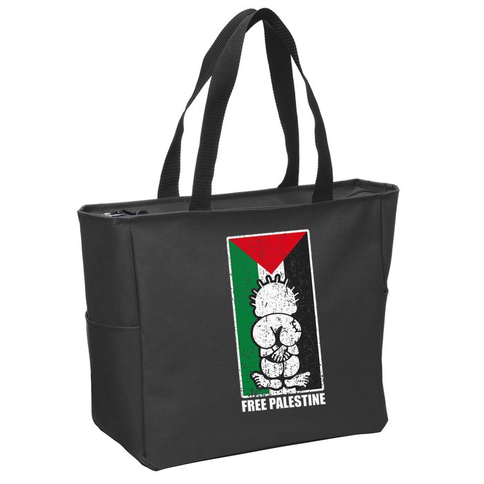 Free Palestine Flag Hanthala Gaza Save Sheikh Jarrah Zip Tote Bag