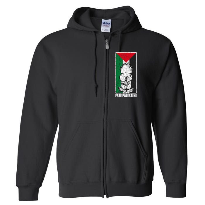 Free Palestine Flag Hanthala Gaza Save Sheikh Jarrah Full Zip Hoodie