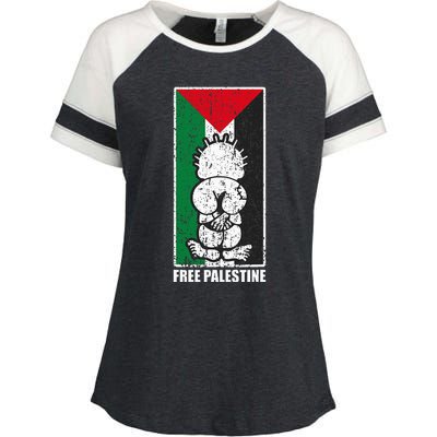 Free Palestine Flag Hanthala Gaza Save Sheikh Jarrah Enza Ladies Jersey Colorblock Tee