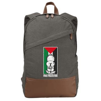 Free Palestine Flag Hanthala Gaza Save Sheikh Jarrah Cotton Canvas Backpack