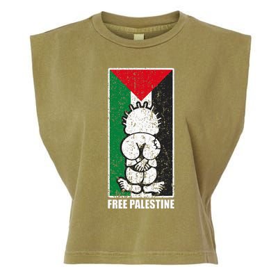 Free Palestine Flag Hanthala Gaza Save Sheikh Jarrah Garment-Dyed Women's Muscle Tee