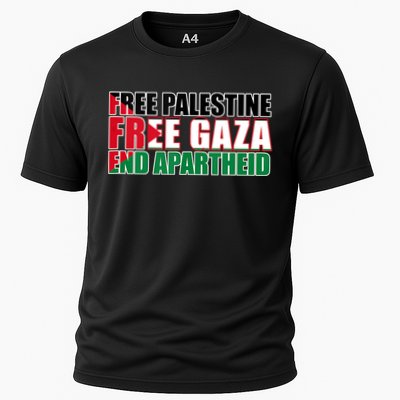 Free Palestine Free Gaza End Apartheid Palestinian Flag Performance Shirt