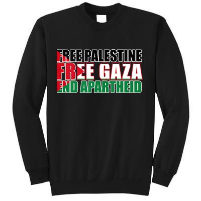 Free Palestine Free Gaza End Apartheid Palestinian Flag Sweatshirt