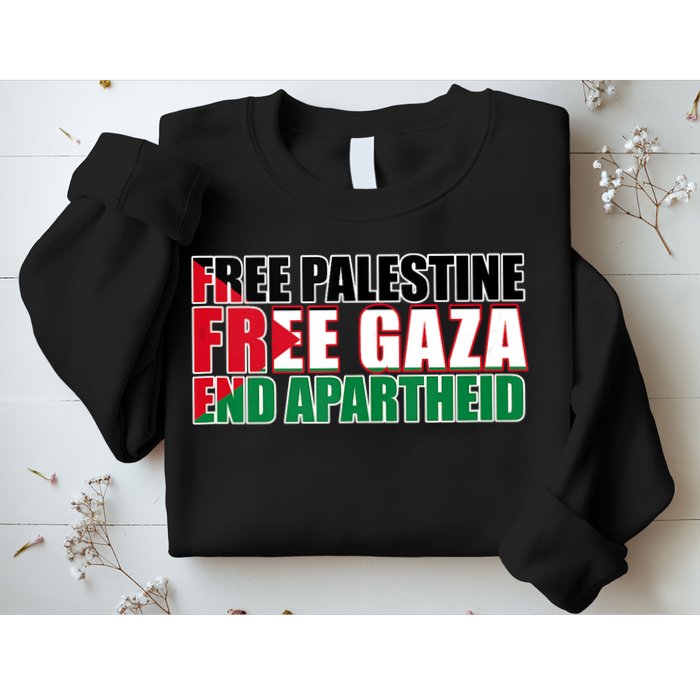 Free Palestine Free Gaza End Apartheid Palestinian Flag Sweatshirt