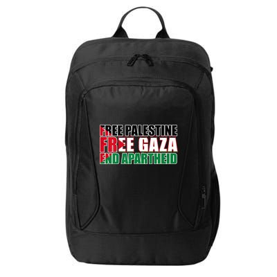 Free Palestine Free Gaza End Apartheid Palestinian Flag City Backpack
