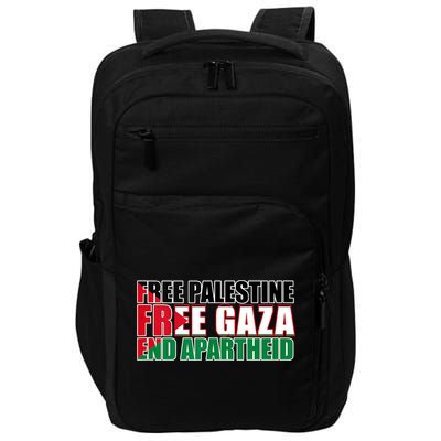 Free Palestine Free Gaza End Apartheid Palestinian Flag Impact Tech Backpack