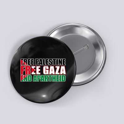 Free Palestine Free Gaza End Apartheid Palestinian Flag Button