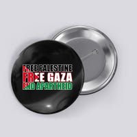Free Palestine Free Gaza End Apartheid Palestinian Flag Button