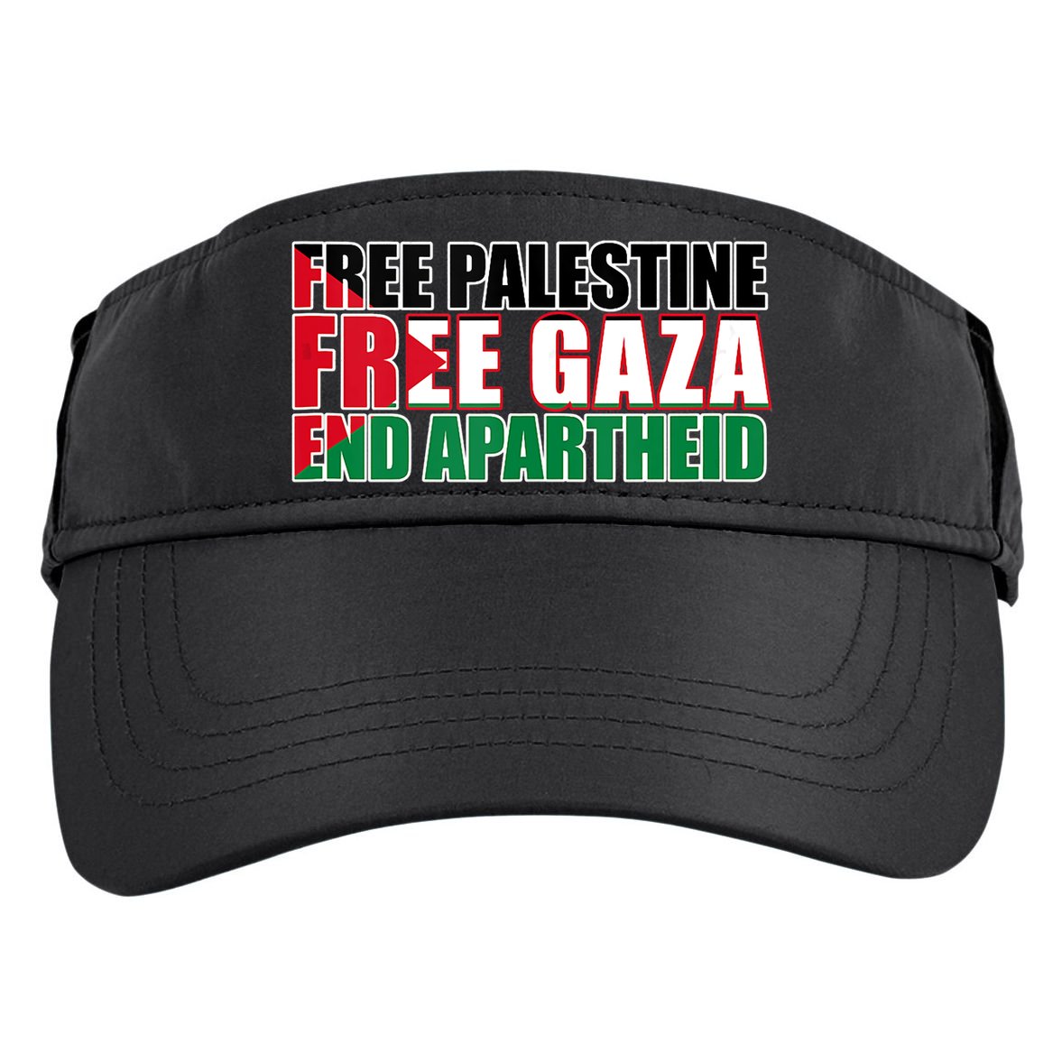 Free Palestine Free Gaza End Apartheid Palestinian Flag Adult Drive Performance Visor
