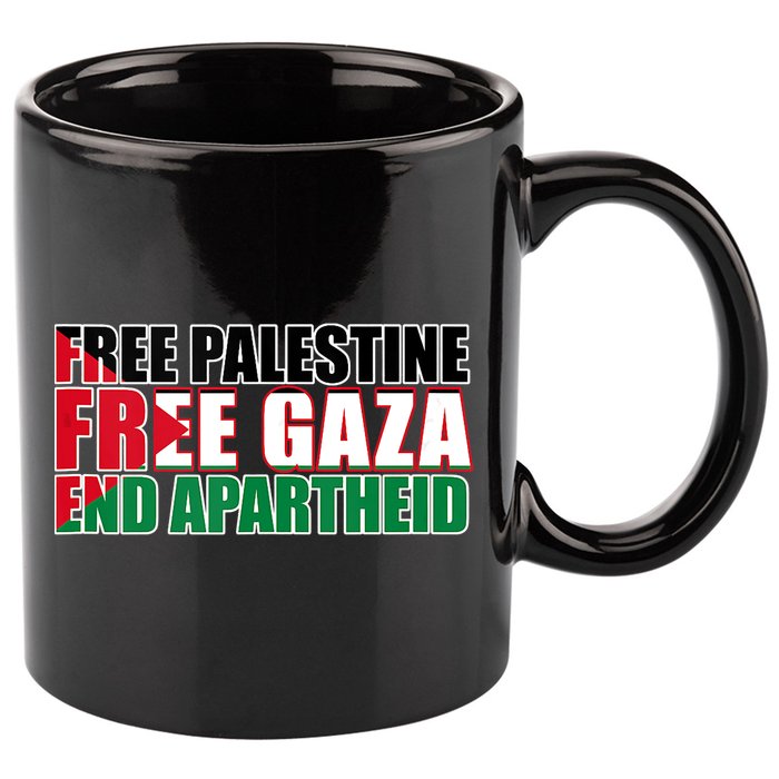 Free Palestine Free Gaza End Apartheid Palestinian Flag 11oz C Handle Ceramic Mug