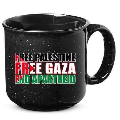 Free Palestine Free Gaza End Apartheid Palestinian Flag 15oz Campfire Ceramic Mug