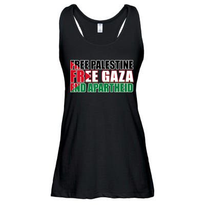 Free Palestine Free Gaza End Apartheid Palestinian Flag Ladies Essential Flowy Tank