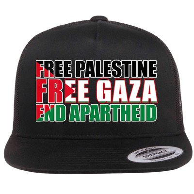 Free Palestine Free Gaza End Apartheid Palestinian Flag Flatbill Hat