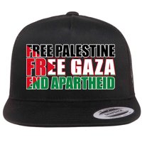 Free Palestine Free Gaza End Apartheid Palestinian Flag Flat Bill Trucker Hat