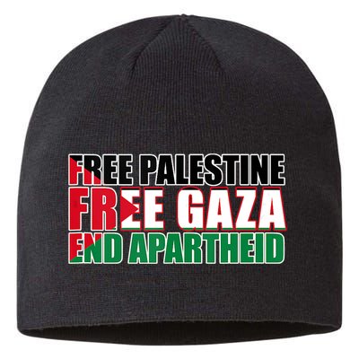 Free Palestine Free Gaza End Apartheid Palestinian Flag Sustainable Beanie