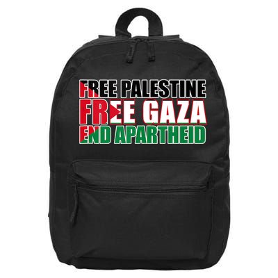 Free Palestine Free Gaza End Apartheid Palestinian Flag 16 in Basic Backpack