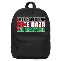 Free Palestine Free Gaza End Apartheid Palestinian Flag 16 in Basic Backpack