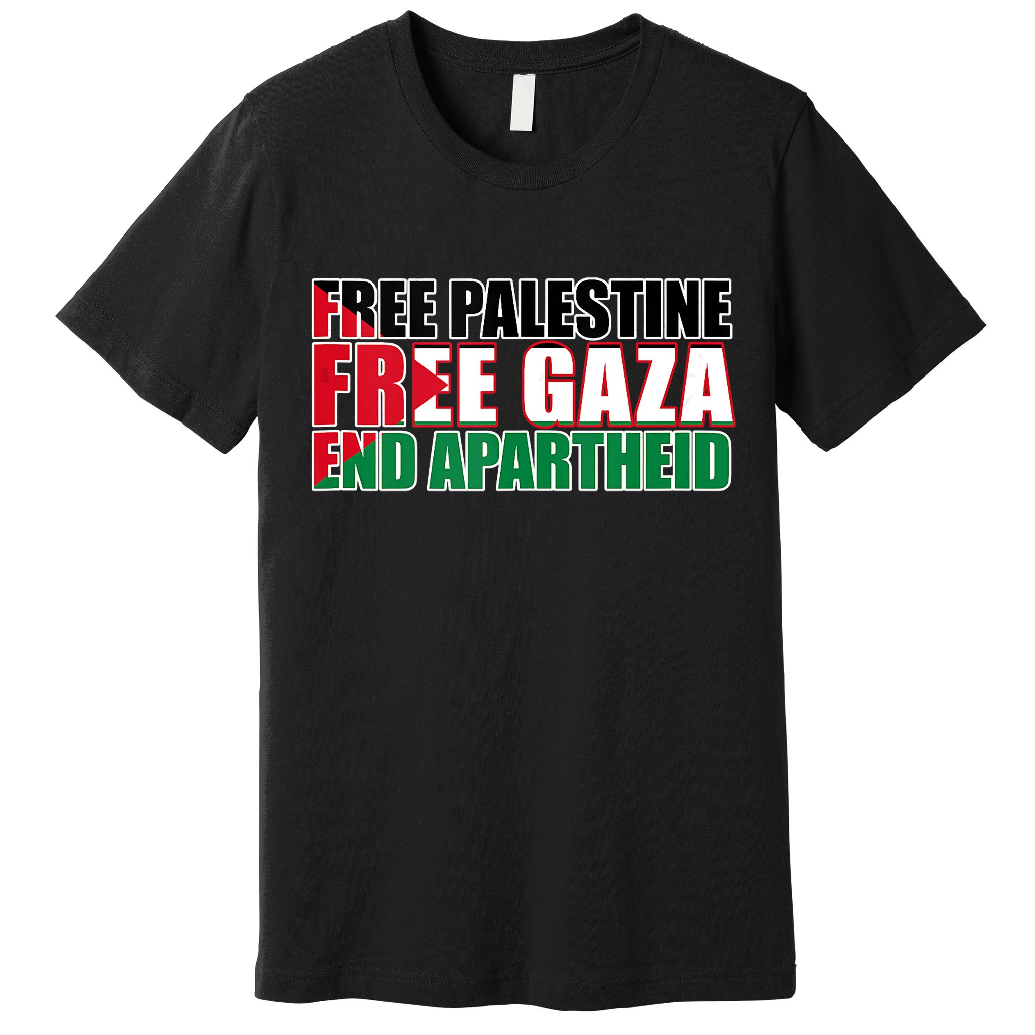 Free Palestine Free Gaza End Apartheid Palestinian Flag Premium T-Shirt