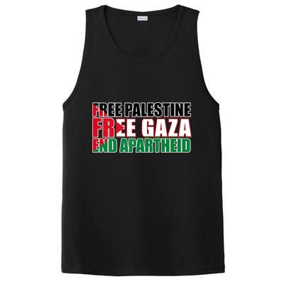 Free Palestine Free Gaza End Apartheid Palestinian Flag PosiCharge Competitor Tank